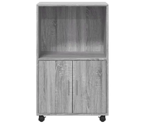 Plaukts Ar Riteņiem, Pelēcīgs, 55X40X91 Cm, Inženierijas Koks Vidaxl