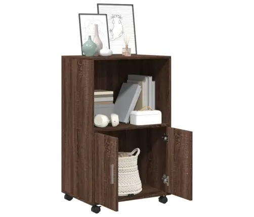 Plaukts Uz Riteņiem, Ozolkoka, 55X40X91 Cm, Inženierijas Koks Vidaxl