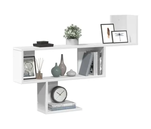 Sienas Plaukts, Balts, 100X15X70 Cm, Inženierijas Koks Vidaxl