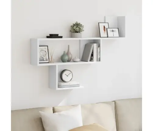 Sienas Plaukts, Balts, 100X15X70 Cm, Inženierijas Koks Vidaxl