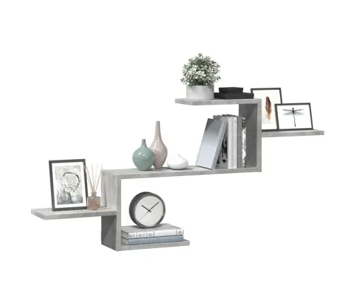 Sienas Plaukts, Betona Pelēks, 104X15X49 Cm, Inženierijas Koks Vidaxl