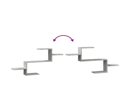 Sienas Plaukts, Betona Pelēks, 104X15X49 Cm, Inženierijas Koks Vidaxl