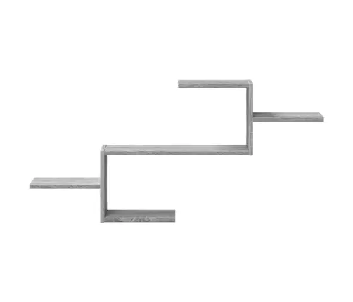 Sienas Plaukts, Pelēcīgs, 104X15X49 Cm, Inženierijas Koks Vidaxl