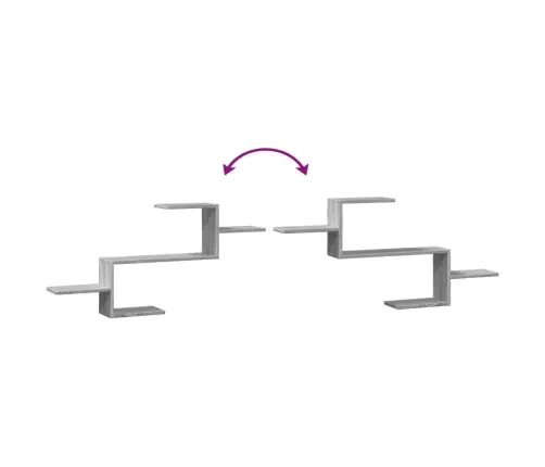 Sienas Plaukts, Pelēcīgs, 104X15X49 Cm, Inženierijas Koks Vidaxl