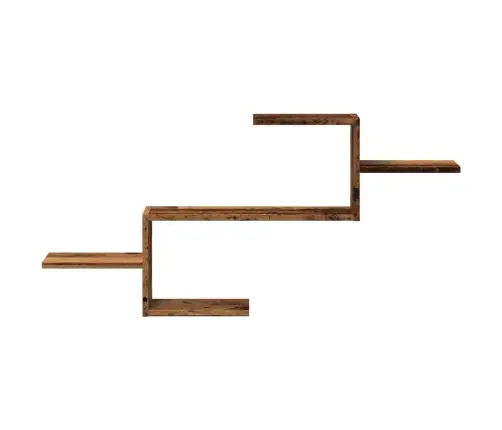 Sienas Plaukts, Veca Koka, 104X15X49 Cm, Inženierijas Koks Vidaxl