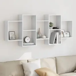 Sienas Plaukts, Balts, 159X18X65 Cm, Inženierijas Koks Vidaxl