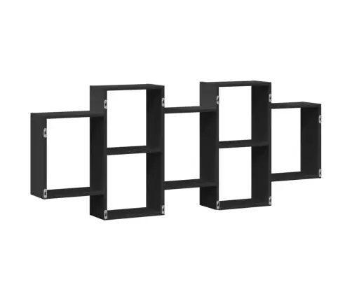 Sienas Plaukts, Melns, 159X18X65 Cm, Konstruēts Koks Vidaxl