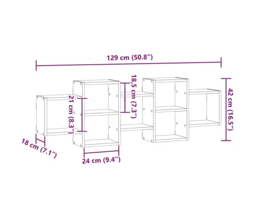 Sienas Plaukts, Koka Krāsa, 129X18X42 Cm, Inženierijas Koks Vidaxl Sienas Plaukts, Koka Krāsa, 129X18X42 Cm, Inženierijas Koks Vidaxl