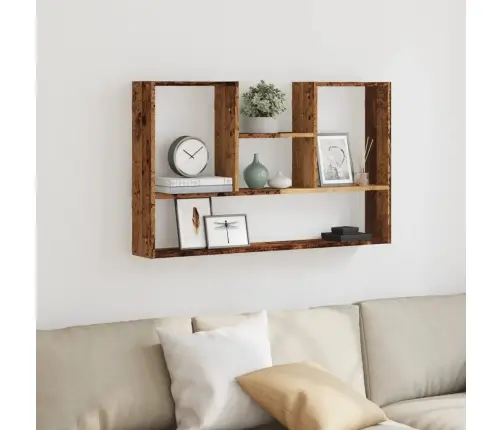 Sienas Plaukts, Veca Koka, 99X15X60 Cm, Inženierijas Koks Vidaxl