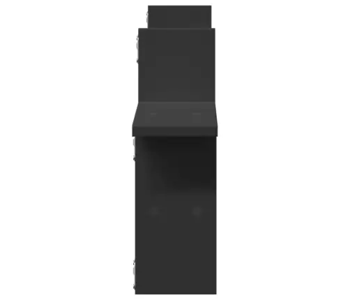 Sienas Plaukti, 2 Gab., Melni, 38X12X38 Cm, Inženierijas Koks Vidaxl