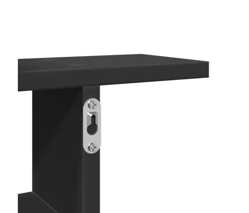 Sienas Plaukti, 2 Gab., Melni, 38X12X38 Cm, Inženierijas Koks Vidaxl