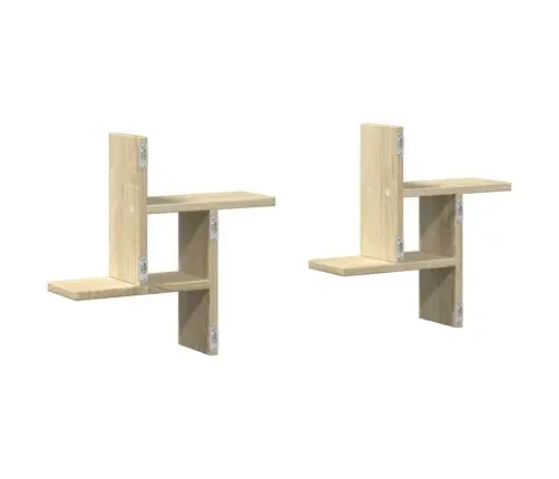 Seinariiulid 2 Tk, Sonoma Tamm, 38X12X38 cm Tehispuit