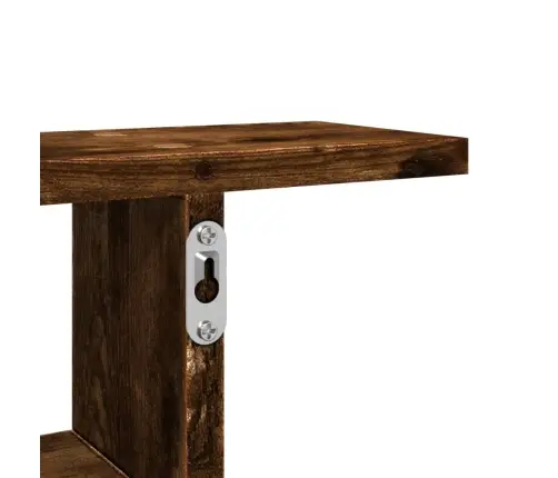 Sieninės Lentynos, 2Vnt., Dūminės, 38X12X38cm Apdirbta Mediena