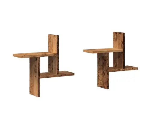 Seinariiulid 2 Tk, Vana Puidu, 38X12X38 cm Tehispuit