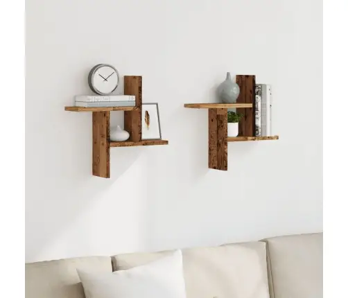 Seinariiulid 2 Tk, Vana Puidu, 38X12X38 cm Tehispuit