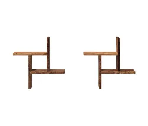 Seinariiulid 2 Tk, Vana Puidu, 38X12X38 cm Tehispuit