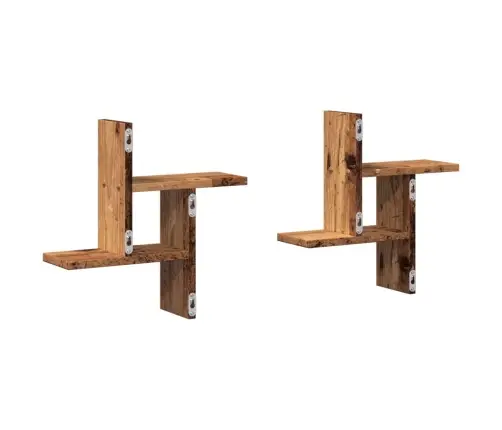 Seinariiulid 2 Tk, Vana Puidu, 38X12X38 cm Tehispuit