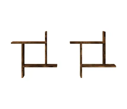 Sienas Plaukti, 2 Gab., 50X12X50Cm, Ozolkoka, Inženierijas Koks Vidaxl