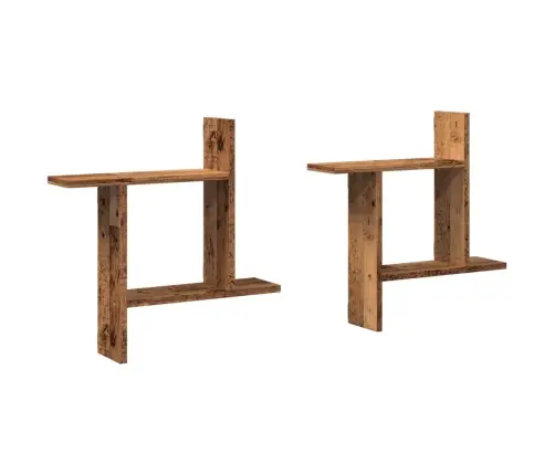 Sienas Plaukti, 2 Gab., 50X12X50 Cm, Inženierijas Koks Vidaxl