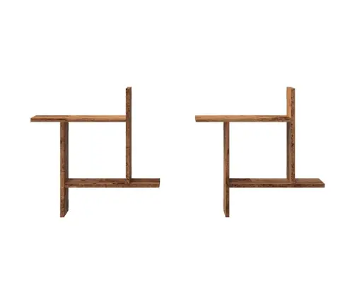 Sienas Plaukti, 2 Gab., 50X12X50 Cm, Inženierijas Koks Vidaxl