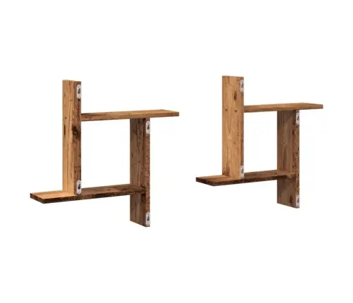 Sienas Plaukti, 2 Gab., 50X12X50 Cm, Inženierijas Koks Vidaxl