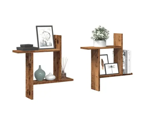 Sienas Plaukti, 2 Gab., 50X12X50 Cm, Inženierijas Koks Vidaxl