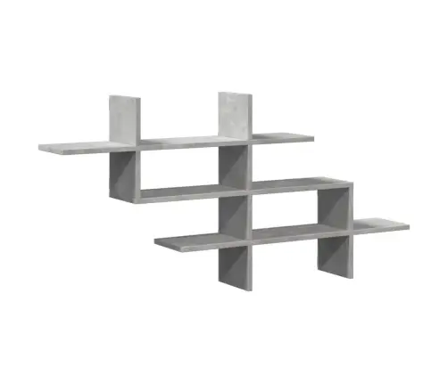 Sienas Plaukts Betona Pelēks 124,5X18X60,5 Cm Inženierijas Koks Vidaxl