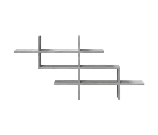 Sienas Plaukts Betona Pelēks 124,5X18X60,5 Cm Inženierijas Koks Vidaxl