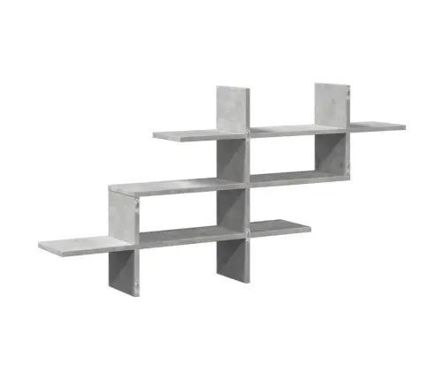 Sienas Plaukts Betona Pelēks 124,5X18X60,5 Cm Inženierijas Koks Vidaxl