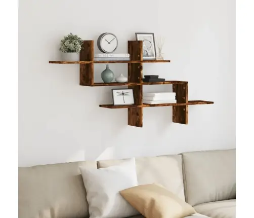 Sienas Plaukts, Ozolkoka, 124,5X18X60,5 Cm, Inženierijas Koks Vidaxl