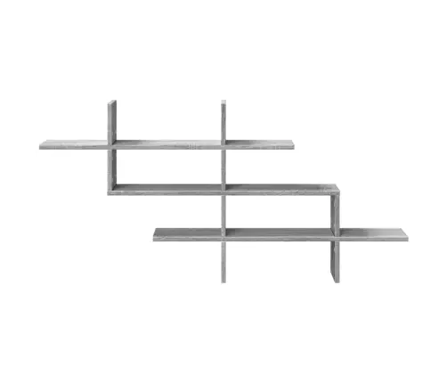 Sienas Plaukts Pelēka Ozola 124,5X18X60,5 Cm Inženierijas Koks Vidaxl