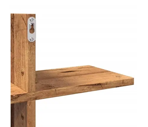 Sienas Plaukts, Veca Koka, 124,5X18X60,5 Cm, Inženierijas Koks Vidaxl