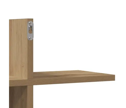 Sienas Plaukts Koka Krāsa 124,5X18X60,5 Cm Inženierijas Koks Vidaxl