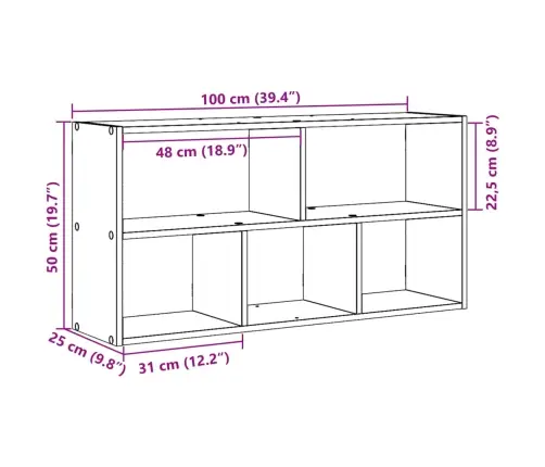 Seinariiul, Hall Sonoma Tamm, 100X25X50 cm Tehispuit