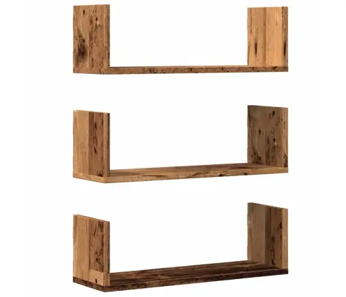 Sienas Plaukti, 3 Gab., 58X18X18 Cm, Inženierijas Koks Vidaxl