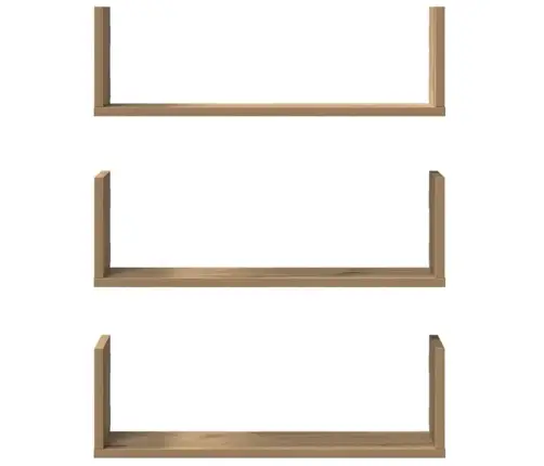 Sieninės Lentynos, 3Vnt., Artisano Ąžuolo, 58X18X18cm Mediena