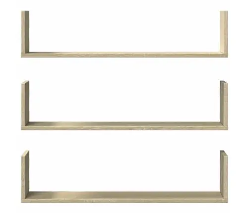 Seinariiulid 3 Tk, Sonoma Tamm, 80X18X18 cm Tehispuit