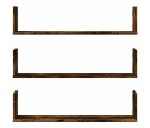 Sienas Plaukti, 3 Gab., Ozola, 80X18X18 Cm, Inženierijas Koks Vidaxl