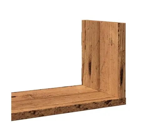 Seinariiulid 3 Tk, Vana Puidu, 80X18X18 cm Tehispuit