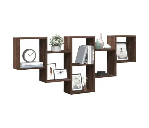 Sienas Plaukts, Brūna Ozola, 159X18X66 Cm, Inženierijas Koks Vidaxl