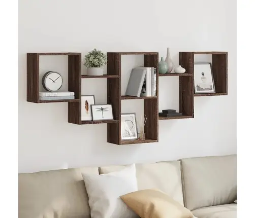 Sienas Plaukts, Brūna Ozola, 159X18X66 Cm, Inženierijas Koks Vidaxl