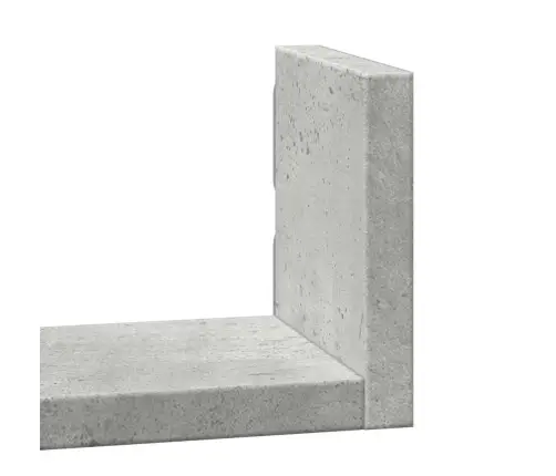 Sieninės Lentynos, 3Vnt., Betono Pilkos, Apdirbta Mediena