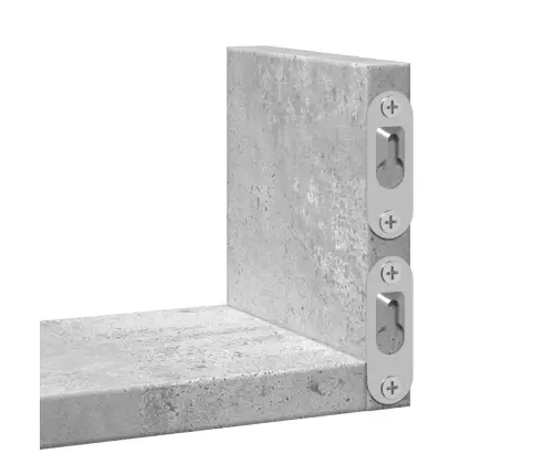 Sieninės Lentynos, 3Vnt., Betono Pilkos, Apdirbta Mediena