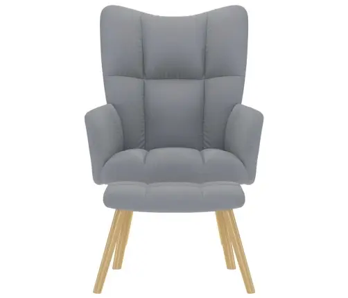 Atpūtas Krēsls Ar Kājsoliņu, Atgāžams, Gaiši Pelēks Audums Vidaxl