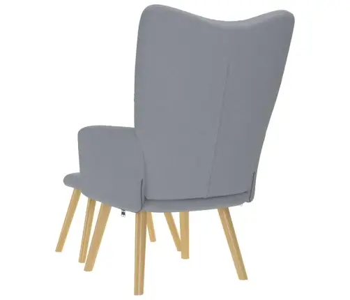 Atpūtas Krēsls Ar Kājsoliņu, Atgāžams, Gaiši Pelēks Audums Vidaxl