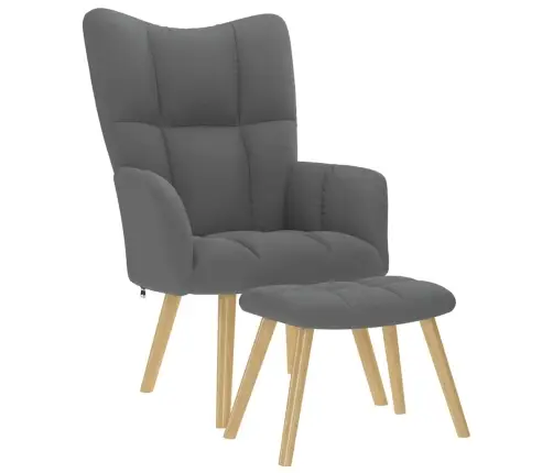 Atpūtas Krēsls Ar Kājsoliņu, Tumši Pelēks Audums Vidaxl