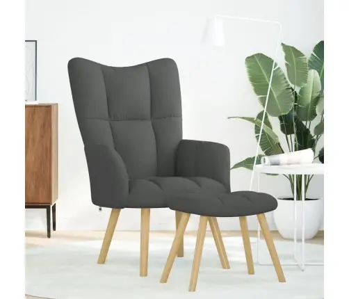 Atpūtas Krēsls Ar Kājsoliņu, Tumši Pelēks Audums Vidaxl