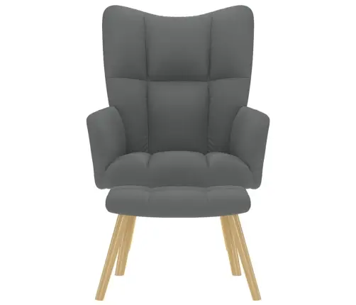 Atpūtas Krēsls Ar Kājsoliņu, Tumši Pelēks Audums Vidaxl