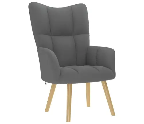 Atpūtas Krēsls Ar Kājsoliņu, Tumši Pelēks Audums Vidaxl