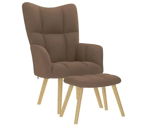 Atpūtas Krēsls Ar Kājsoliņu, Brūns Audums Vidaxl